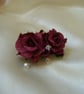 Burgundy Wild Rose Mini Comb  - Image 1