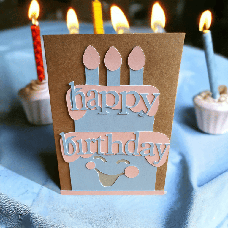 Handmade birthday card with matching envelope