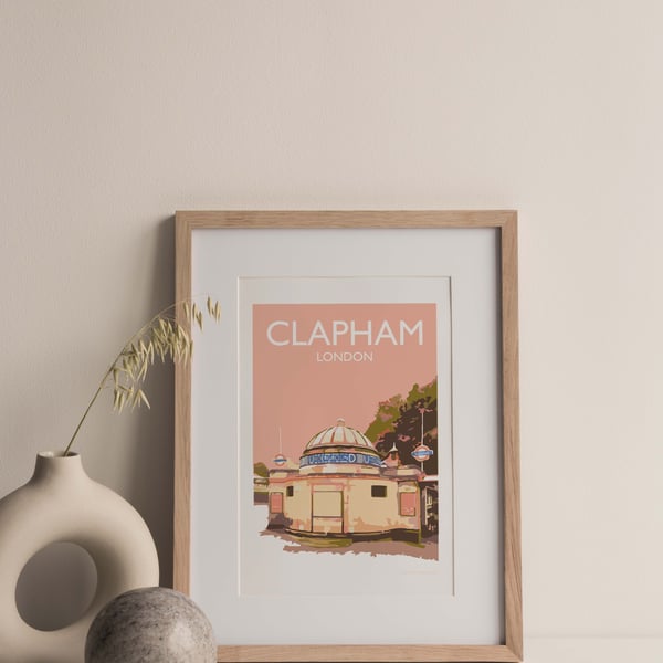 Clapham Tube Station, London Giclee Travel Print