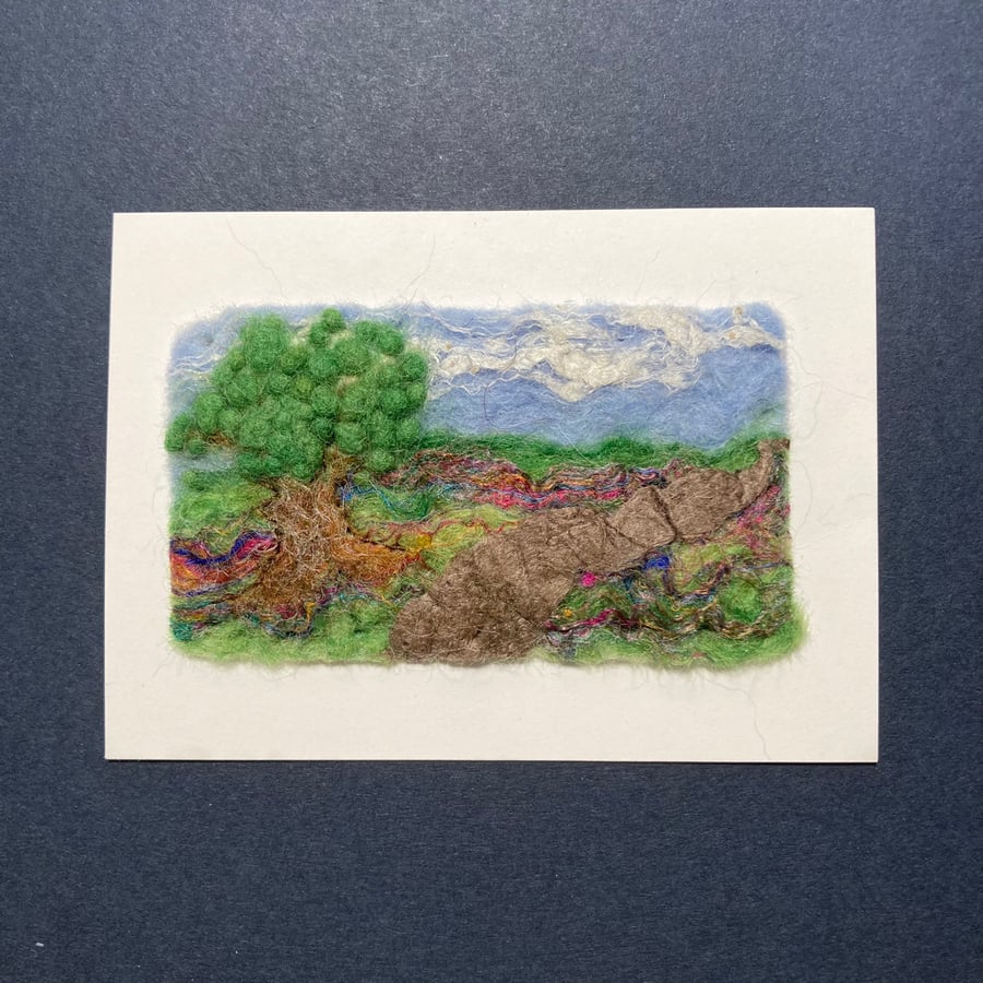 Felted miniature landscape, Across the fields (12)