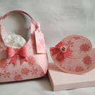 Bows, Bonnet & Bag - Pink Floral Gift Bag with Hat Rocket Card 