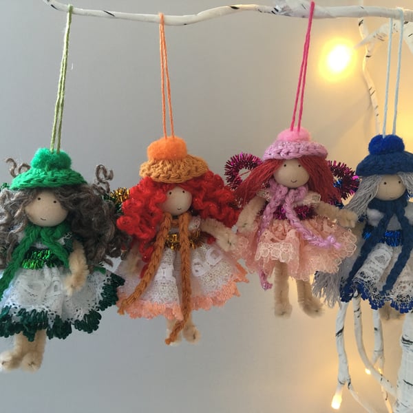 Tiny Winter Fairy Christmas Tree Decorations 