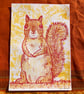 Polite Squirrel, 2-colour risograph print - Image 4