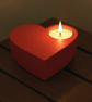 Red Heart-Shaped Tealight Holder - Studio Sale - Image 3