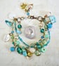 "Sea Spirit" Boho Layered Beaded Charm Bracelet - Image 1