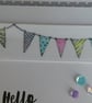 Bunting & Bunny New Baby Card  with Free Gift Tag- Blue - Image 2