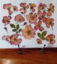 Pink Roses. Handmade Pressed Flowers. Original Design. Unframed A4 size.