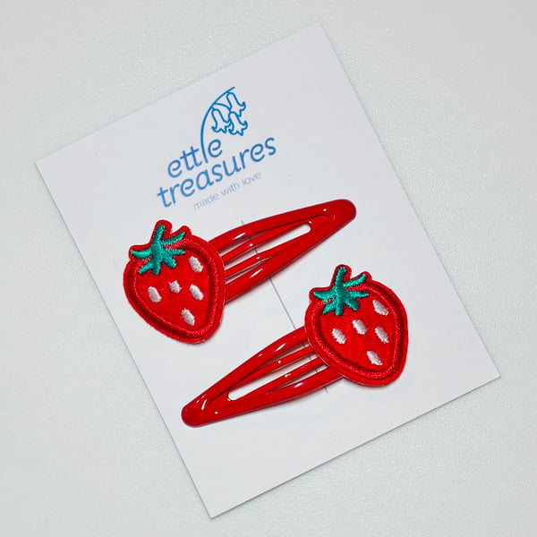 Strawberry Patch Hair Clips 