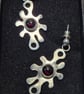  Handmade Sterling silver earings with garnet stones - Image 1