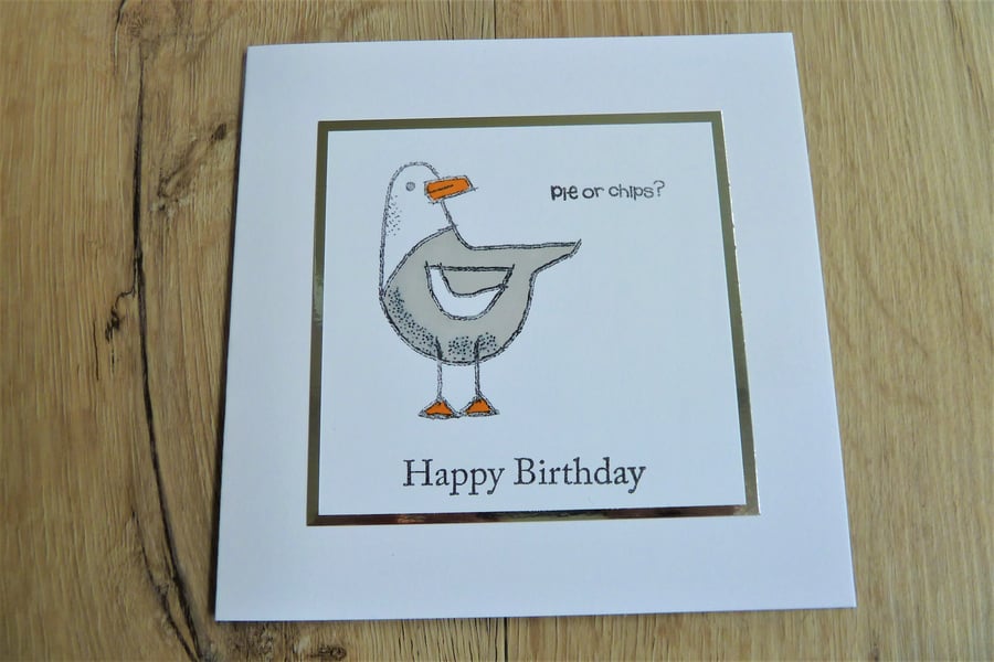 seagull happy birthday card