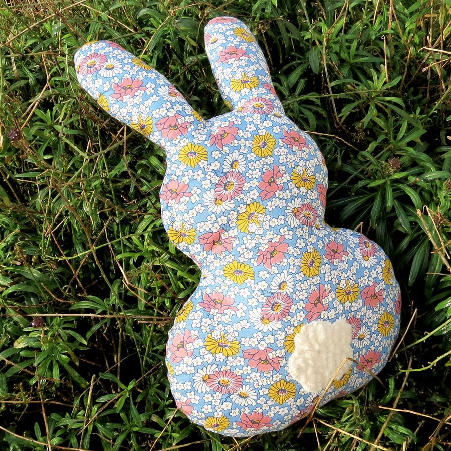 Bunny pillow, floral bunny, Easter bunny