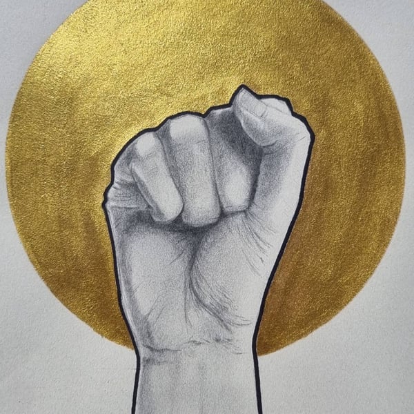 The Golden Age of Resistance Mixed Media 10x8 Original by David Nicol