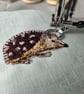 Hedgehog mini hoop, handmade hanging decoration, embroidered - Image 6