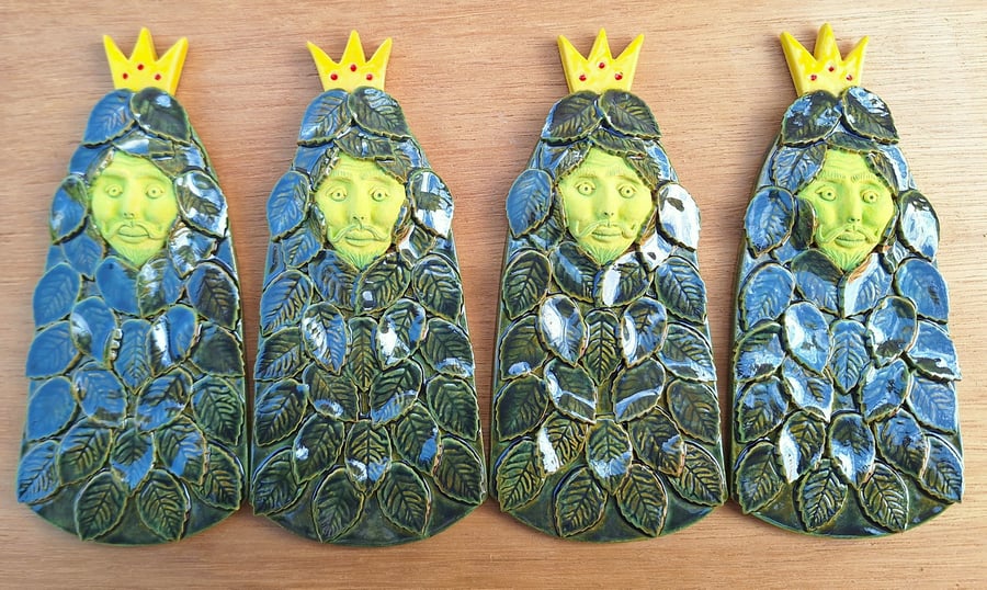 Jack in the Green - ceramic wall plaque