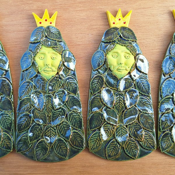 Jack in the Green - ceramic wall plaque
