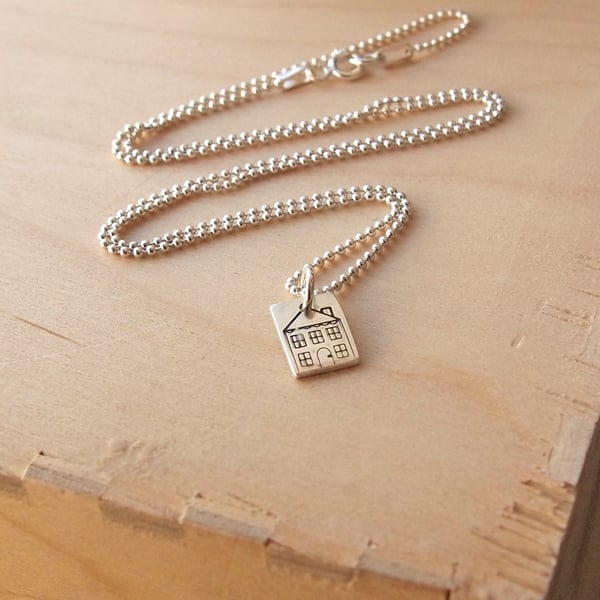 Little House Silver Pendant and chain