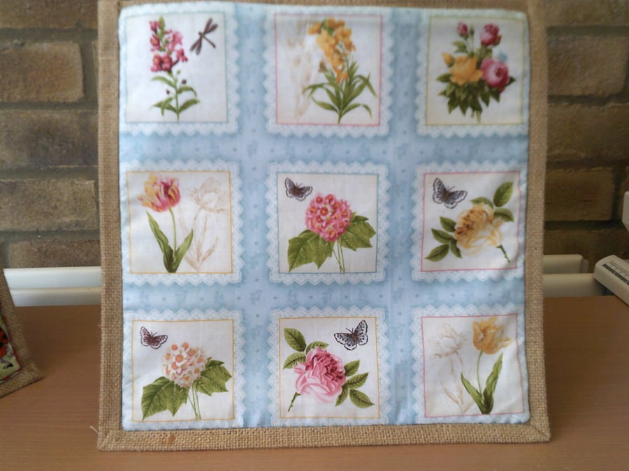 Flowers & Butterflies Medium Jute Bag