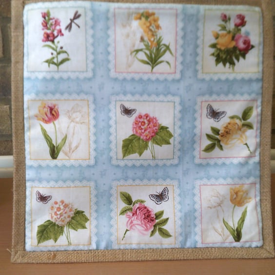 Flowers & Butterflies Medium Jute Bag