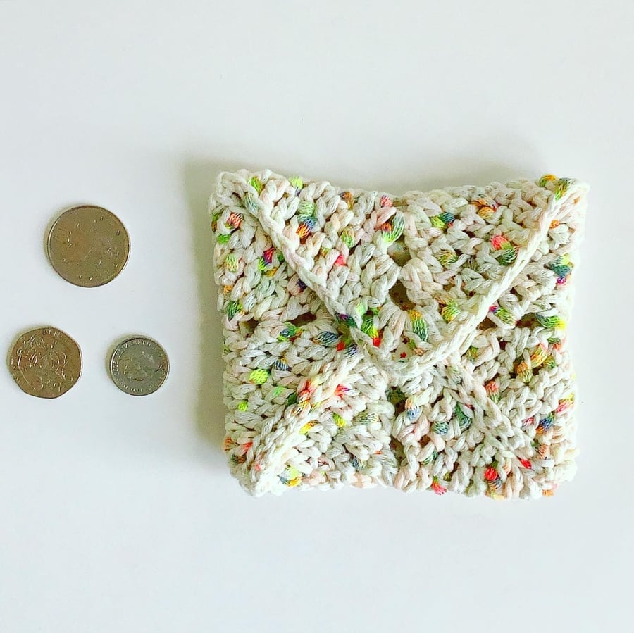 Crochet purse, tea bag purse, coin purse