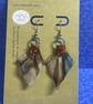 Mini Origami mesh earrings with blue rings - Image 1