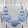 Glacier mixed shape slider bead lampwork necklace