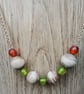 Bay tree and Epoxy resin bead necklace pendant.