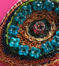 Turquoise Eye shaped recycled brooch - Image 8
