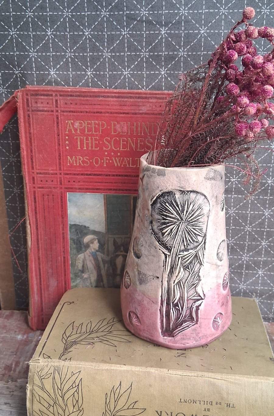dandelion clock vase-stoneware pottery