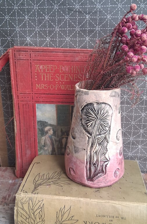 dandelion clock vase-stoneware pottery