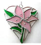 Lily Heart Suncatcher Stained Glass 020 Pink Flower
