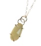 Libyan Desert Glass Necklace Recycled Sterling Silver Rose Cut Tektite Pendant - Image 1
