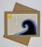 Fabric Collage 'Great Wave' Greetings Card - Birthday Card - Blank Card - Image 1