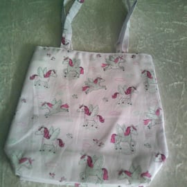 Flying Unicorns on Pale Pink Shoulder Bag