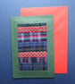 Individually Hand Crafted tartan Textile patchworked Blank Card