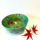 ACER MAPLE LEAF VIBRANT CERAMIC STONEWARE POTTERY BOWL