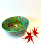 ACER MAPLE LEAF VIBRANT CERAMIC STONEWARE POTTERY BOWL