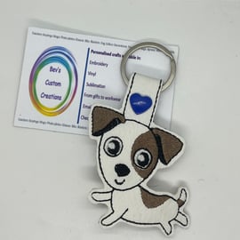 Embroidered Jack Russel Keyring