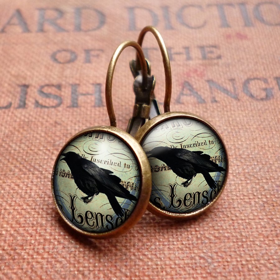 Raven No.2 Leverback Earrings (RR07)