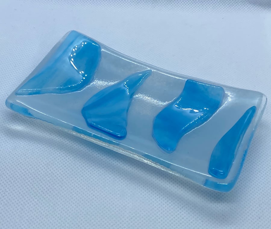 Sale item - 50% off this fused glass soap dish