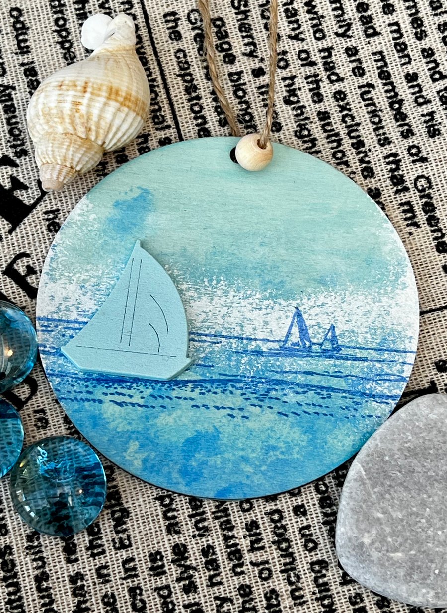 Wooden Decoration - Sea breeze sail boat