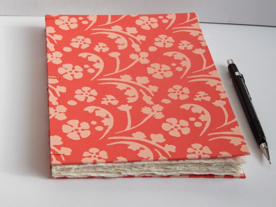 Khadi Paper Floral Sketchbook, A5. Art Journal, Watercolour book. Art Gifts 