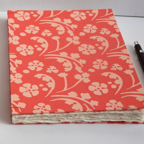 Khadi Paper Floral Sketchbook, A5. Art Journal, Watercolour book. Art Gifts 