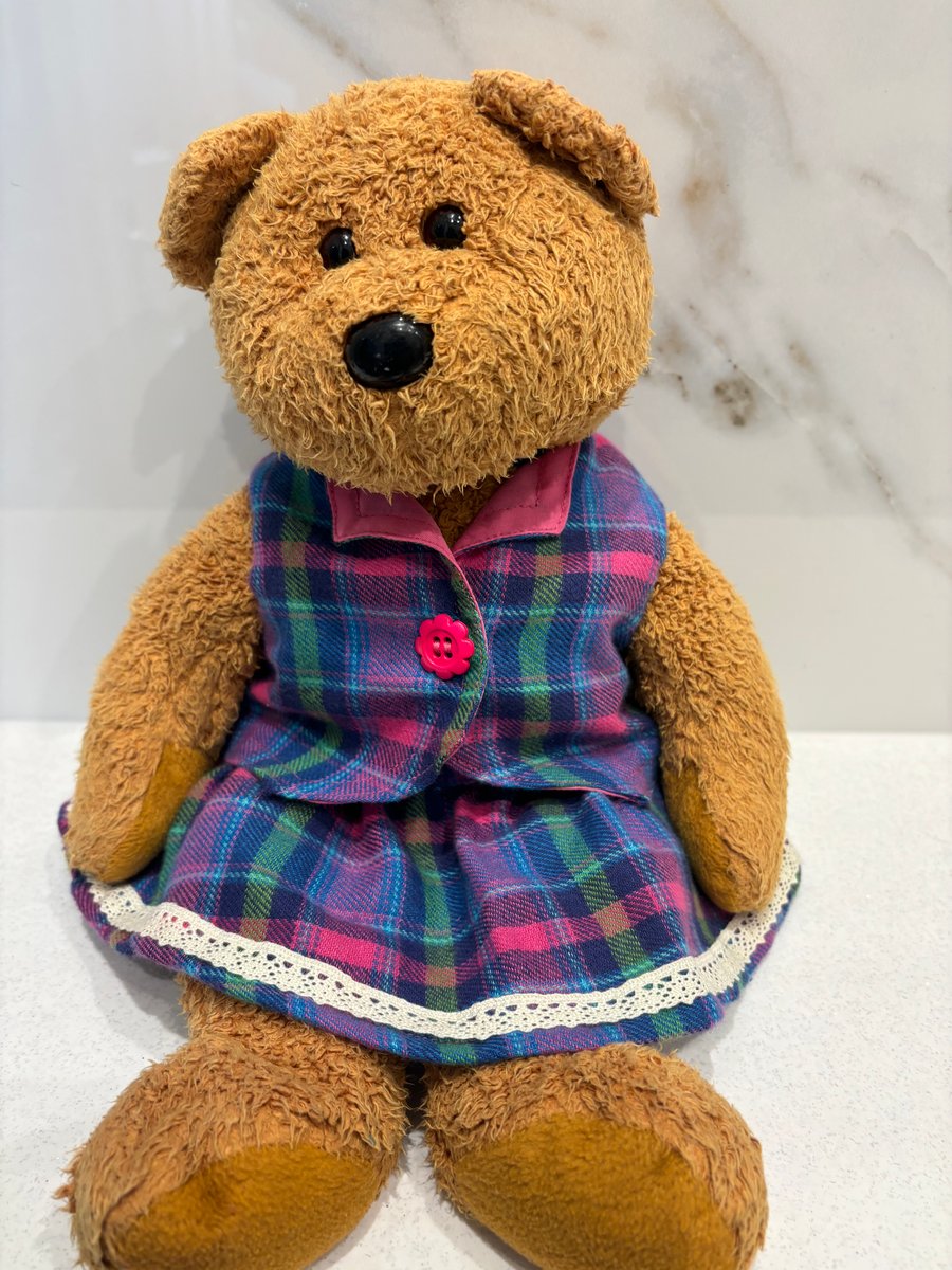 Checked Teddy Outfit