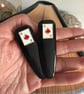 2 x ace of spades playing cards hair clip slides 