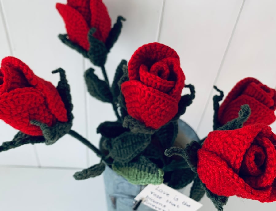 crochet rose bud