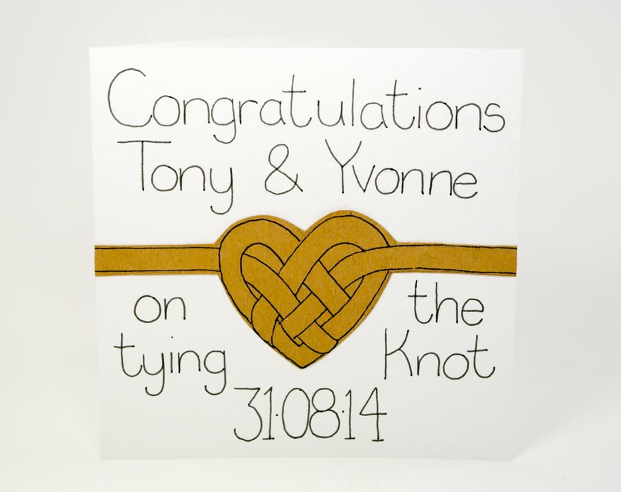 Greeting Card - Personalised Wedding Card - Congraulations on tying the Knot