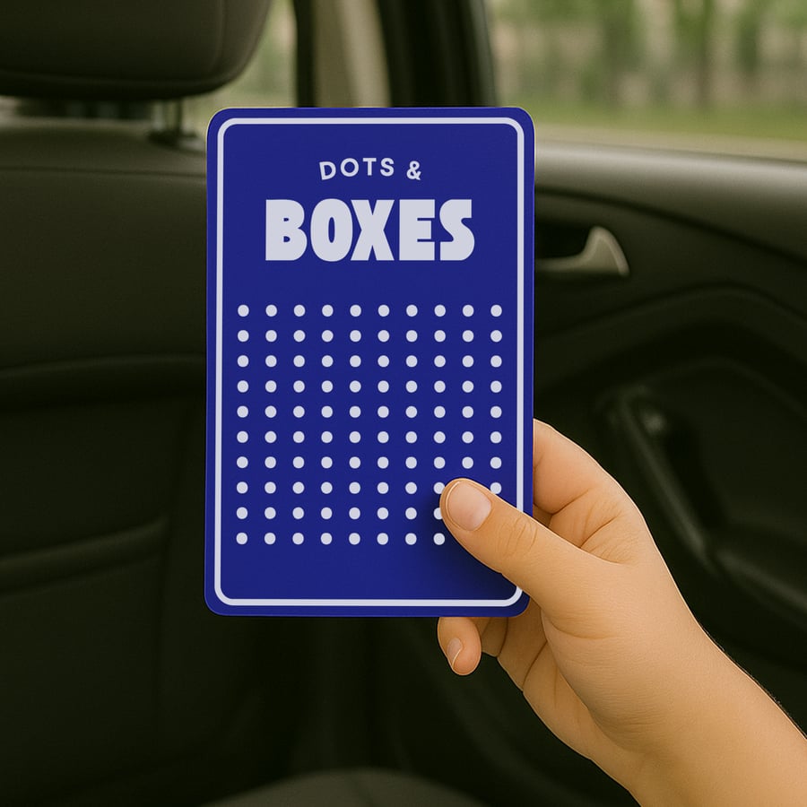 Travel Dots & Boxes Game for Kids and Adults – Reusable Board – Compact Car Game