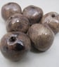 6 Medium Bronze Glazed Clay Beads - Image 2