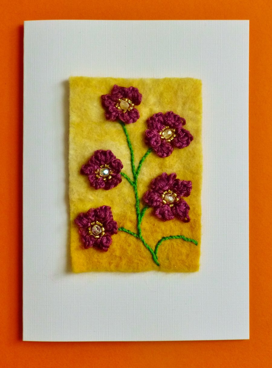 purple flower card