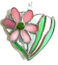 Daisy Heart Suncatcher Stained Glass Flower Pink 016 - Image 4